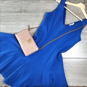 EUC Bar III Blue Fit & Flare Sleeveless Dress